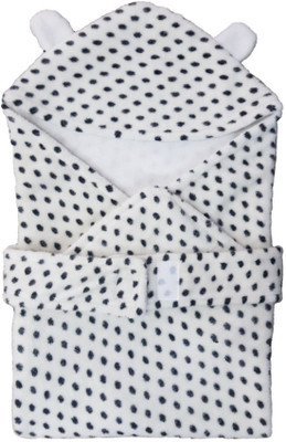 

Brandonn Polka  Hooded Baby Blanket(Polyester, White