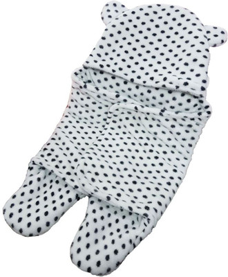 

Brandonn Polka  Hooded Baby Blanket(Polyester, White