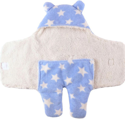

BRANDONN Printed  Swadding Baby Blanket(Cotton, MEDIUM BLUE