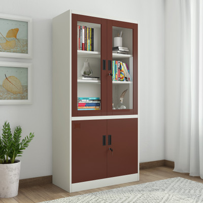 

Woodness Cameron Metal Close Book Shelf(Finish Color - Dual tone Maroon White)