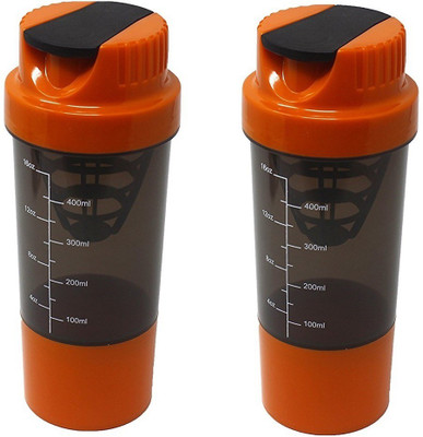 

Nrb Gym protein shaker bottle 500 ml ( Pack of 2) 500 ml Shaker 500 ml Shaker(Pack of 2, Orange)