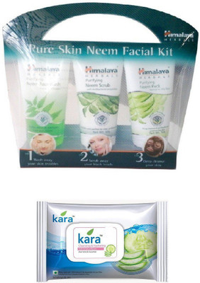 

Himalaya Pure Skin Neem Facial Kit, Kara Skin Care Wipes(Set of 2)