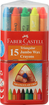 

Faber-Castell Wax Crayon Jumbo Triang 75mm Grip Pack Of 15(Assorted)