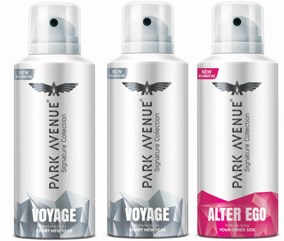 

Park Avenue Signature - Voyage, Alter Ego Deodorant Spray - For Men(420 ml, Pack of 3)