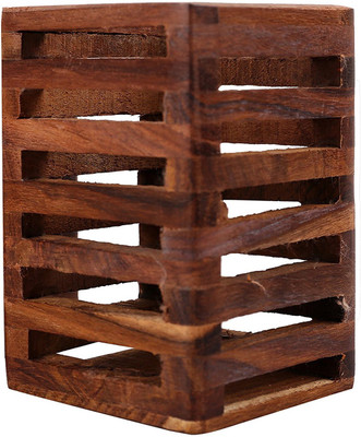 

Azeem Arts 2 Compartments Sheesham Wooden Pen Stand(Brown)
