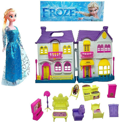 HALO NATION Fashion Frozen Doll House Set with Cool Frozen Doll Playset…(Multicolor)