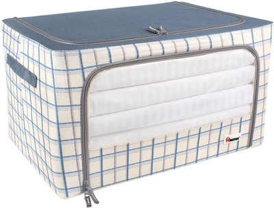 

HomeStorie Living Box Foldable Storage Boxes for Clothes, Sarees, Blankets, 60-Ltr, Large 8411SED(Blue)
