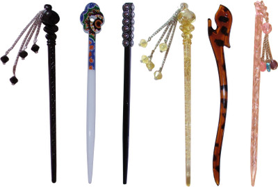 

gty Combo of Multi Color Juda Sticks Bun Stick(Multicolor)