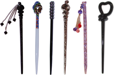 

CHEEK Combo of Multi Color Juda Sticks Bun Stick(Multicolor)