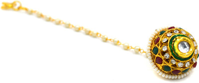 

AASHYA MAYRO Padmavat Inspired Rajwadi Maroon and Green Stone Pearl Borla, Maang Tikka, Bor, Ethnic Wedding Jewelry Hair Accessories Hair Chain(Gold, Multicolor, Maroon, Red)