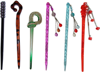 

GWS Combo of Multi Color Juda Sticks Bun Stick(Multicolor)