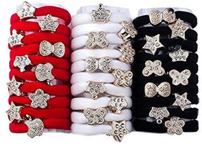 

Prime Good Hair Grips Elastics Rubber bands For Girls And Women (Full Box, Black / Red / White) Rubber Band(Multicolor)