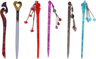 

MIOP Combo of Multi Color Juda Sticks Bun Stick(Multicolor)