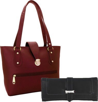 

Lady bar Messenger Bag(Maroon, Black), Black;maroon