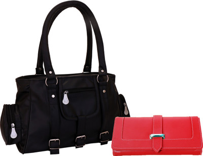

Lady bar Messenger Bag(Black, Red)
