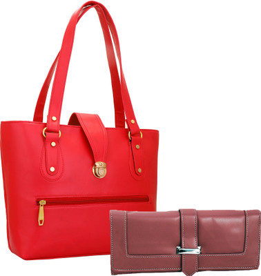 

Lady bar Shoulder Bag(Red, Maroon), Maroon;red