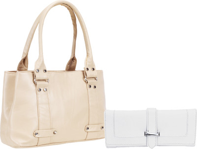 

Lady bar Messenger Bag(Beige, White)