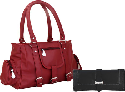 

Lady bar Messenger Bag(Maroon, Black), Black;maroon