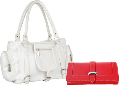 

Lady bar Messenger Bag(White, Red), Red;white