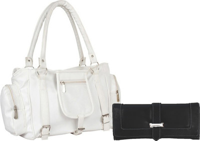 

Lady bar Messenger Bag(White, Black), Black;white