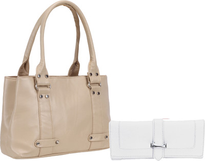 

Lady bar Shoulder Bag(Tan, White)
