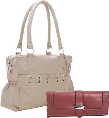 

Lady bar Shoulder Bag(Grey, Maroon)