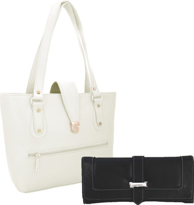

Lady bar Messenger Bag(White, Black), Black;white