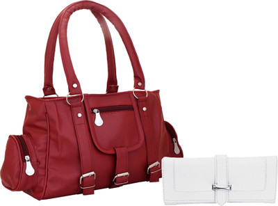 

Lady bar Messenger Bag(Maroon, White)