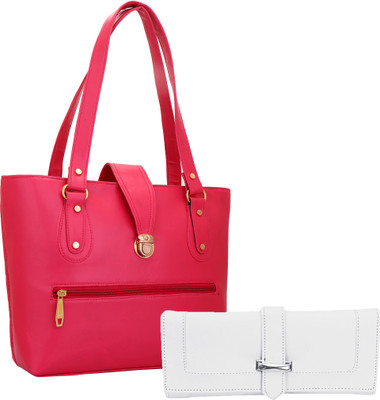 

Lady bar Messenger Bag(Pink, White)