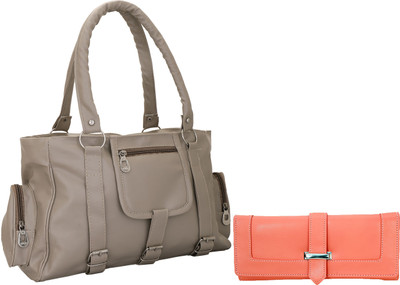 

Lady bar Shoulder Bag(Grey, Pink)