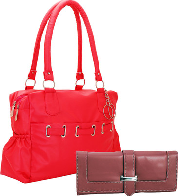 

Lady bar Shoulder Bag(Red, Maroon), Maroon;red