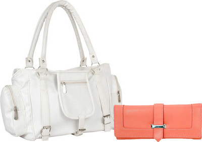 

Lady bar Messenger Bag(White, Pink), Pink;white