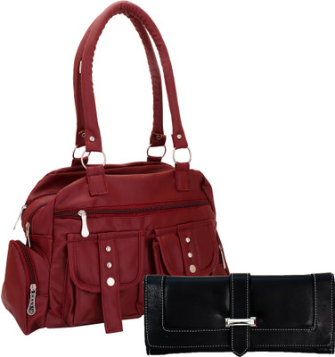 

Lady bar Messenger Bag(Maroon, Black), Black;maroon
