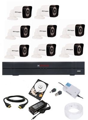 CP PLUS 8 Channal HD DVR 1080p 1Pcs,Bullet Camera 2.4MP HD Night Vision 8Pcs,Bnc & Dc, Security Camera(1 TB, 8 Channel)
