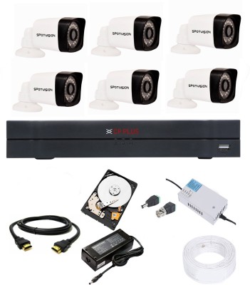 CP PLUS 8 Channal HD DVR 1080p 1Pcs,Bullet Camera 2.4MP HD Night Vision 6Pcs,Bnc & Dc, Security Camera(1 TB, 8 Channel)