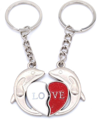

Insasta Love Dolphin Couple Heart Metal Key Chain Key Chain