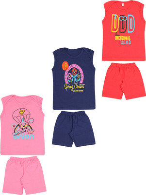 dongli Baby Boys & Baby Girls Casual T-shirt Shorts(NAVY, MPINK, RED)