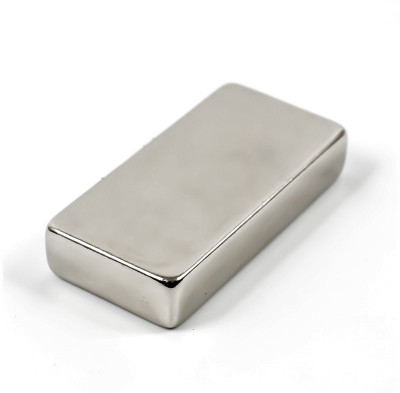 ART IFACT Neodymium Magnets 50mm X 25mm X 12.5mm 1 Piece NdFeb Rare Earth Multipurpose Office Magnets Pack of 1 Silver