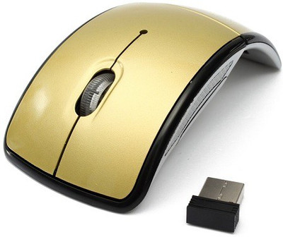 

techdeal 2.4GHz 1600DPI Wireless Foldable Arc Optical Mouse Mice Receiver PC Laptop Wireless Optical Gaming Mouse(USB 2.0, Gold)