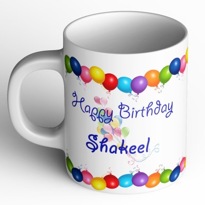 Abaronee Happy Birthday Shakeel Ceramic Coffee Mug(350 ml)