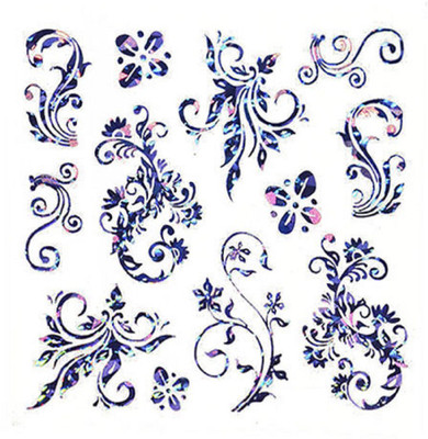 

Imported Holographic Holo Nail Art Decal Stickers Water Transfer Slider Decals Latest K9(Blue)