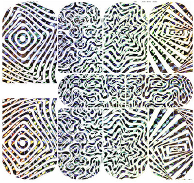 

Imported Holographic Holo Nail Art Decal Stickers Water Transfer Slider Decals Latest F164(Silver)