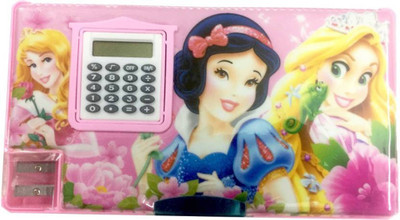 

Shreejee Small Calculator Disney Princess Art Plastic Pencil Box(Set of 1, Pink)