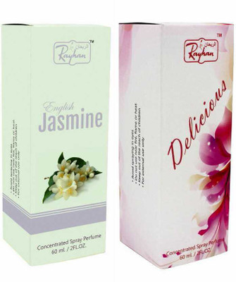 

RAYHAN ENTERPRISE ENGLISH JASMINE & DELICIOUS EAU DE PERFUME 60 ML PACK OF 2 ( UNISEX ) Eau de Parfum - 60 ml(For Men & Women)