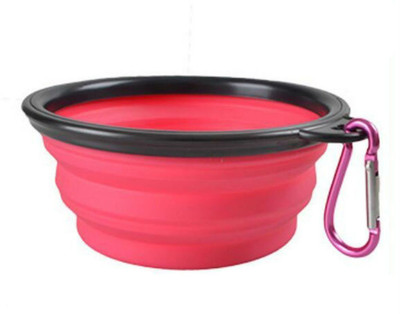 

Shrih Pink Collapsible Food Water Feeding Bowl Round Silicone Pet Bowl(0.500 ml Pink)