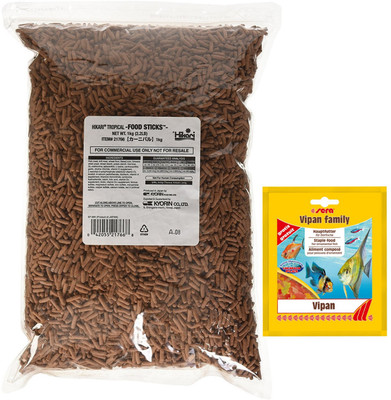 

ROYAL PET Hikari Tropical Food Sticks 1kg (2.2lb) (With Sera Vipan Family Pouch FREE) | Healthy Food For All Tropical Pond Fishes | 1 kg Dry Fish Food(Pack of 2)