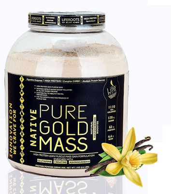 

LIFE ROOTS Native PURE GOLD MASS Vanilla Ice Cream 3000 g (6.6 lb) Whey Protein(3000 g, Vanilla Icecream)