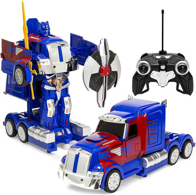 

IndusBay Remote Control Optimus Prime Transformer Truck with One Key Deformation Autobot Truck Toy Blue(Blue)
