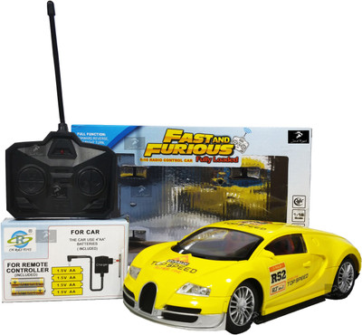 

Jack Royal :16 Fast & Furious (YELLOW BUGATTI) Radio Control Car With 4AA Batteries for Car(Yellow)
