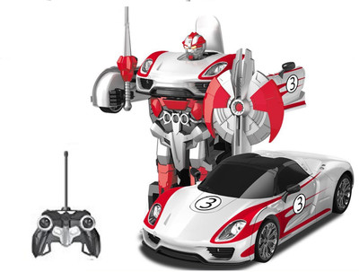 

IndusBay 1:14 Super Car Transformer Remote Control One Button Transformers Autobot Rechargeable Car White(White)